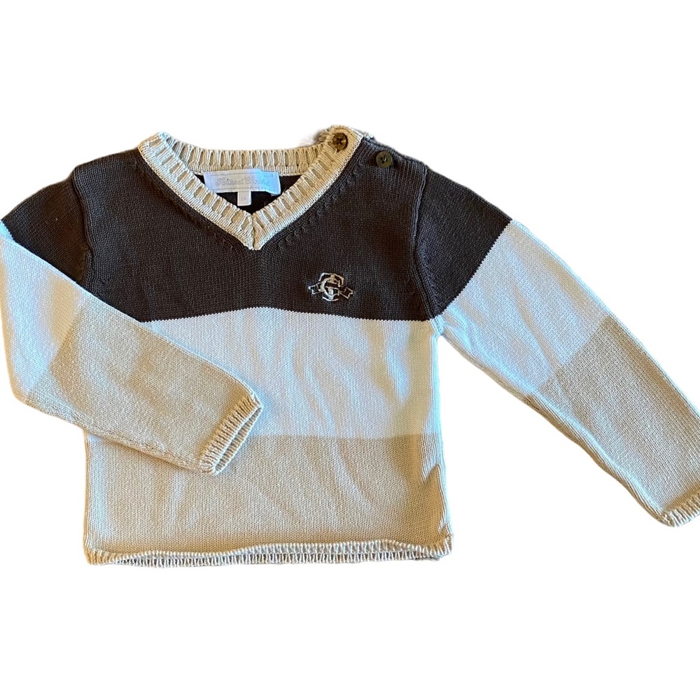 Tartine et Chocolat Brown Colorblock Sweater